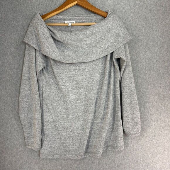 Haven Well Within Size Small Gray Sweater Cowl Neck Long Sleeve Wide Neck Womens - Picture 1 of 10